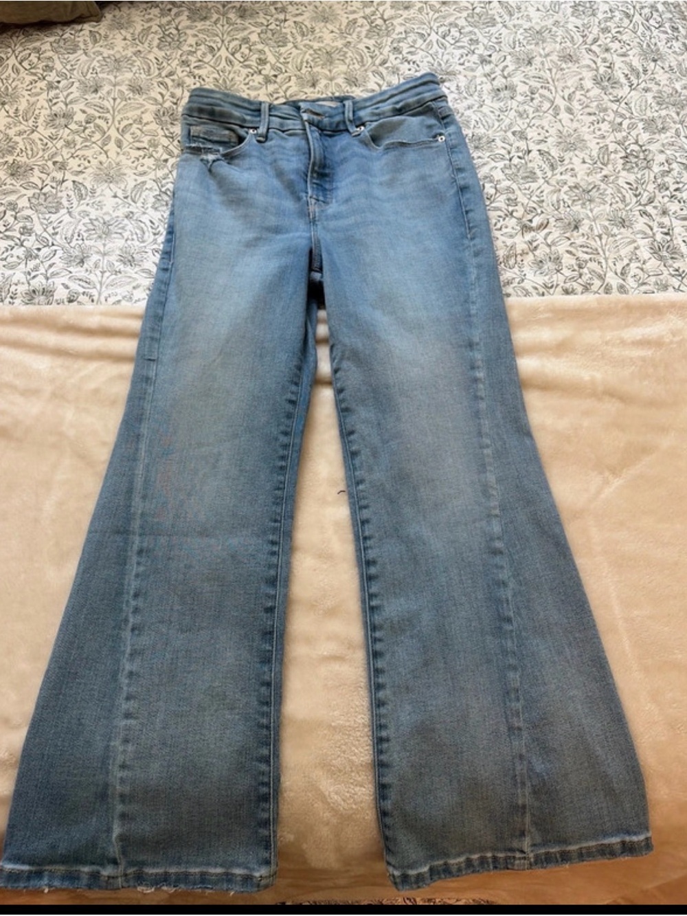 Good American Light Blue Wide Leg Jeans